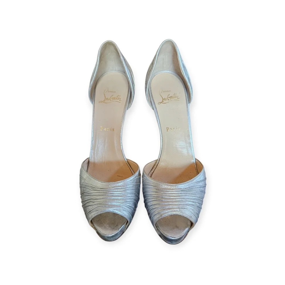 Christian Louboutin Metallic Nappa Turbella 120 Platform Sandals - 38.5 - Picture 3 of 15